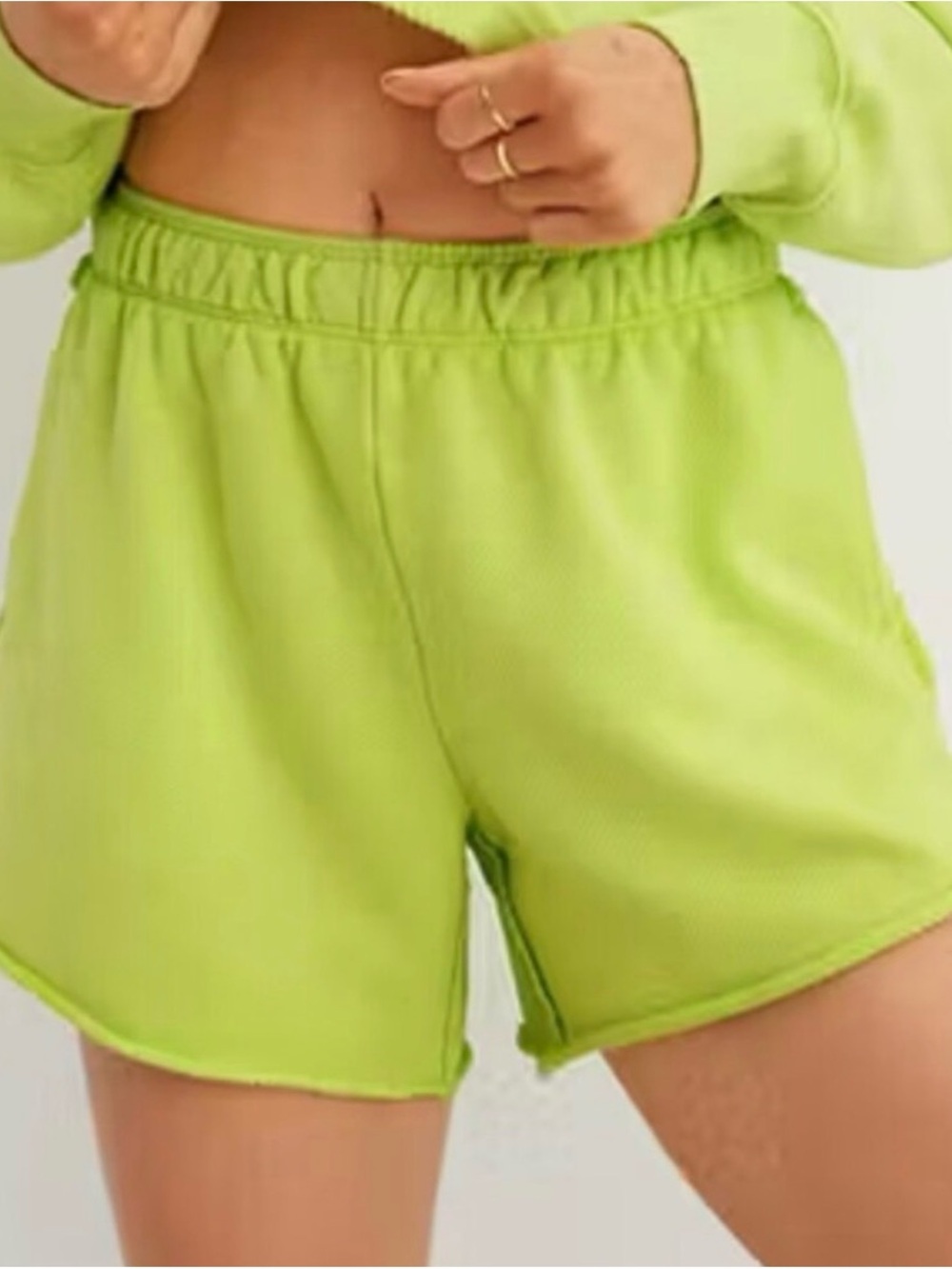 Aerie Beach Party Shorts Lime Green High Rise Large